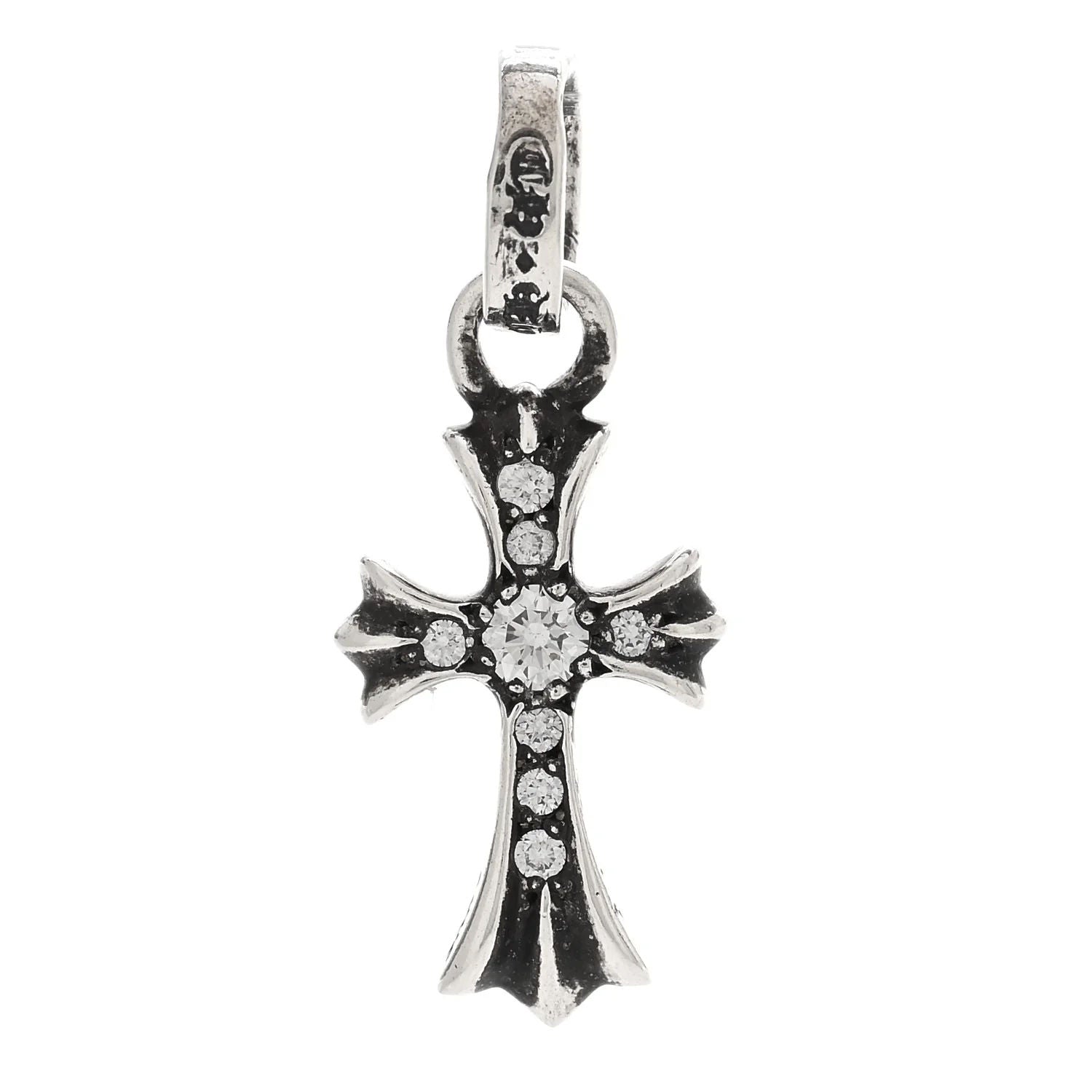 Chrome Hearts Silver Diamond Pave Baby Fat Charm Pendant