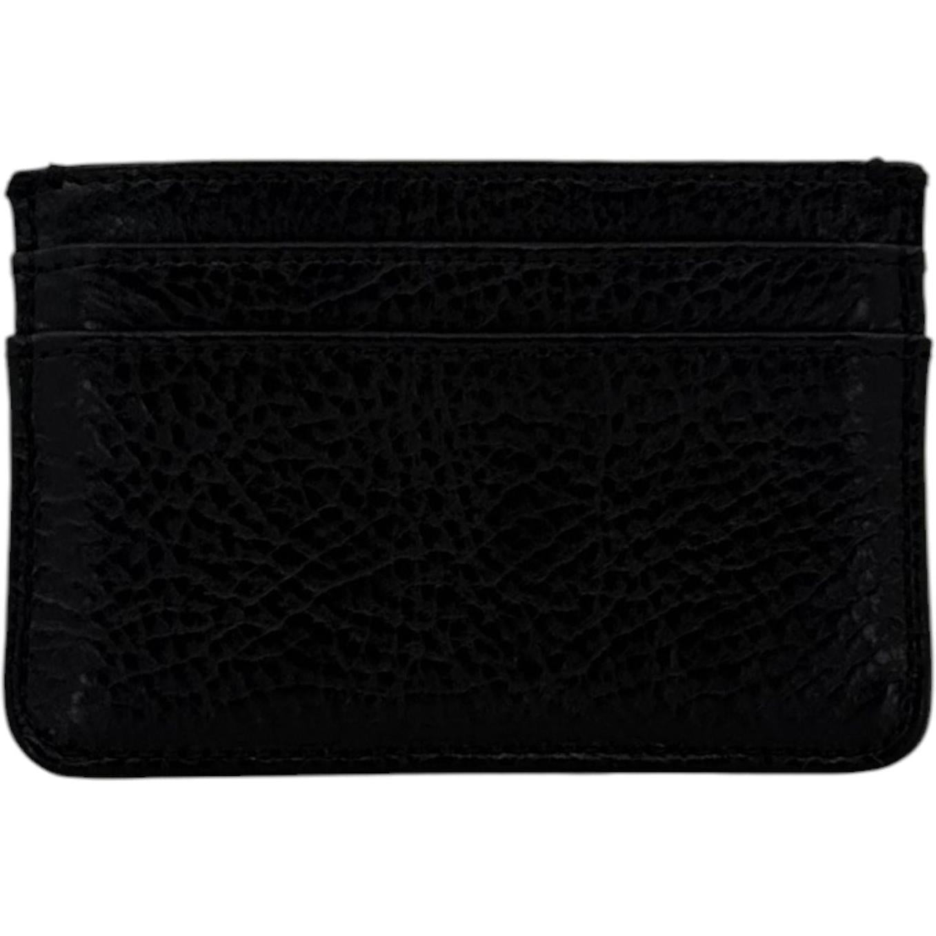 Chrome Hearts Leather Scroll Card Holder Black