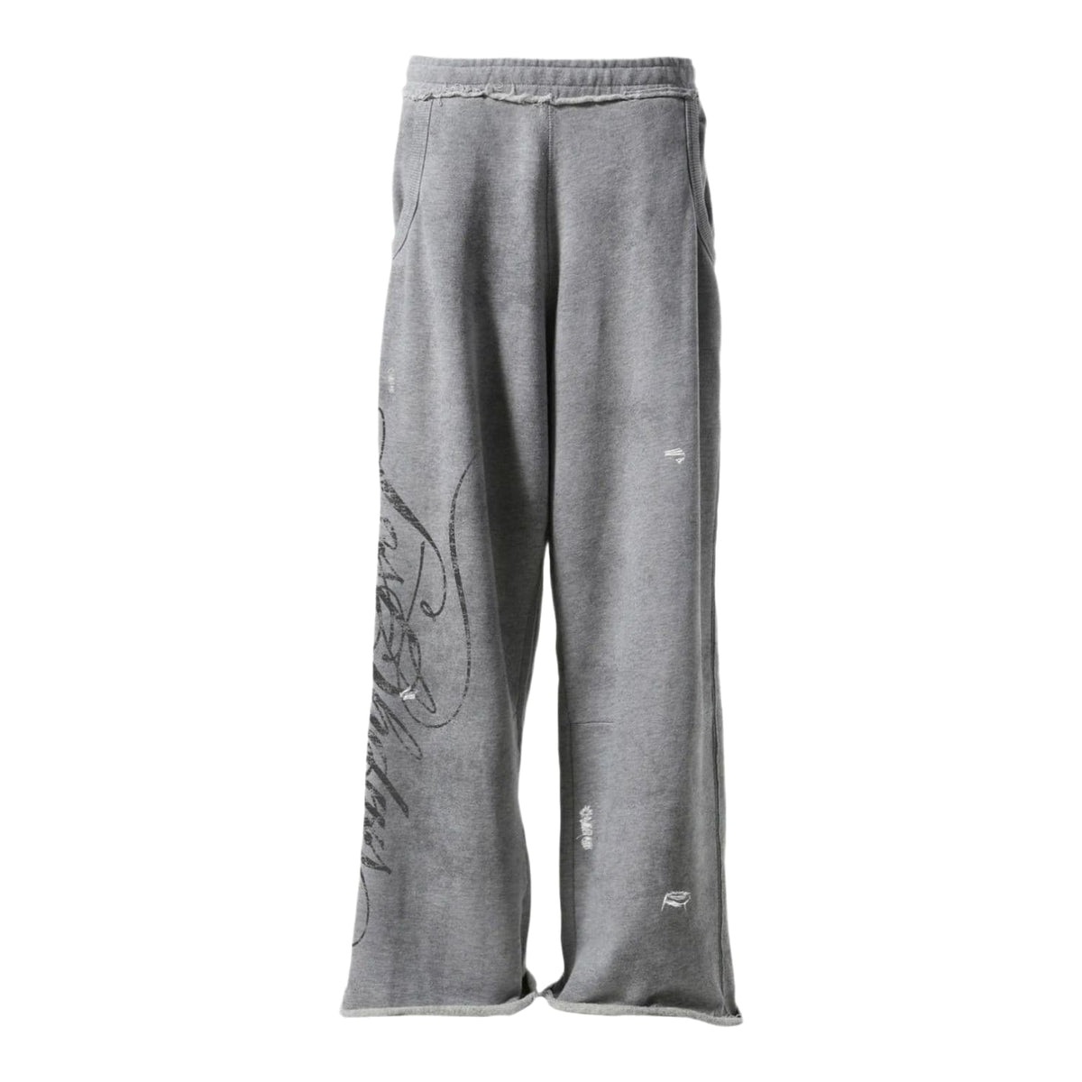LostShdws Distressed Script Sweatpants Grey
