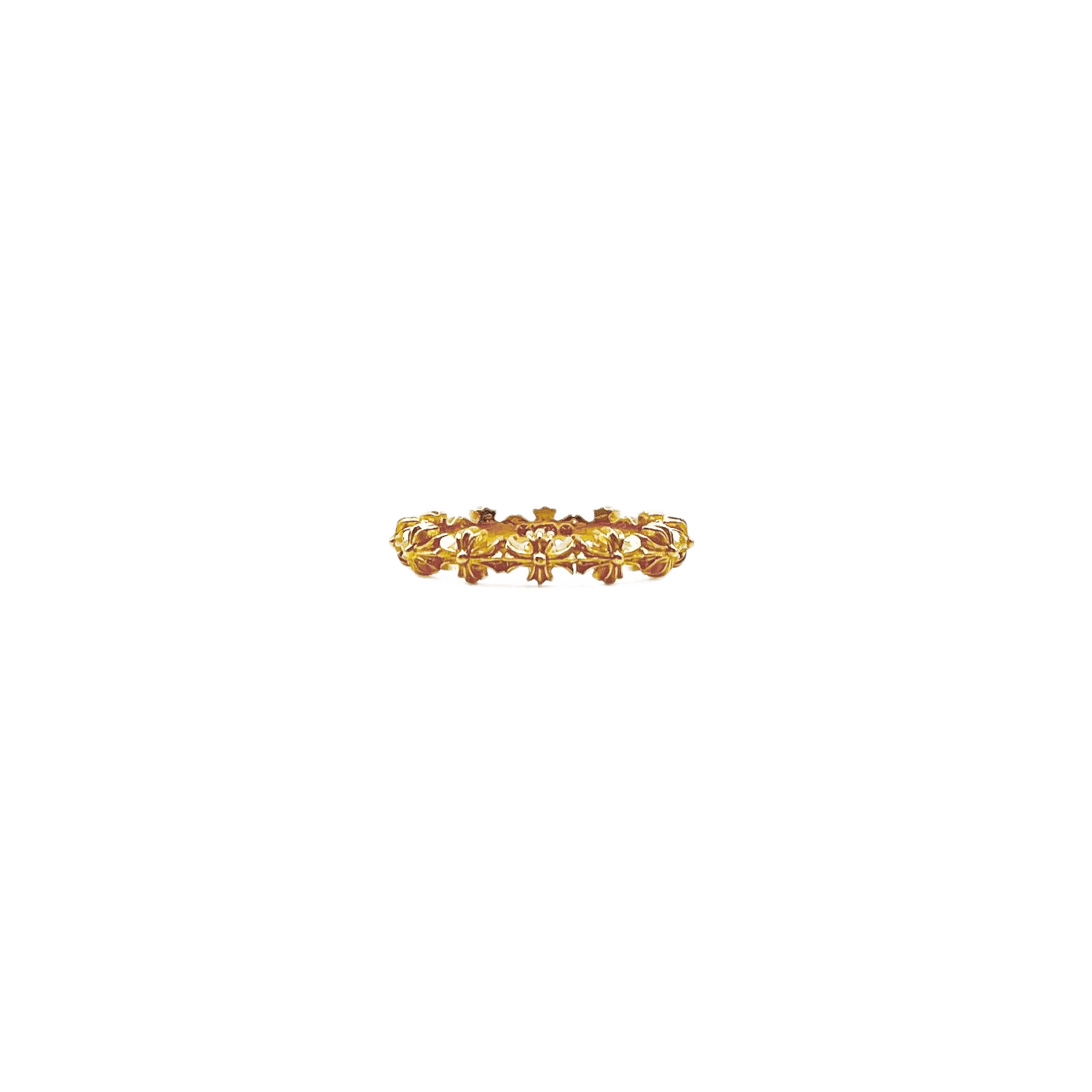 Chrome Hearts 22K Gold Tiny E Ring - US Size 7