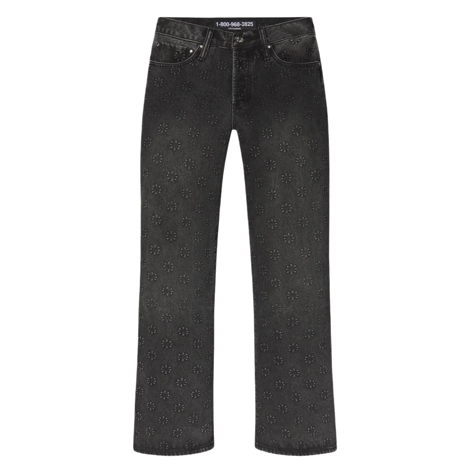 LostShdws Embossed Denim Pants Black