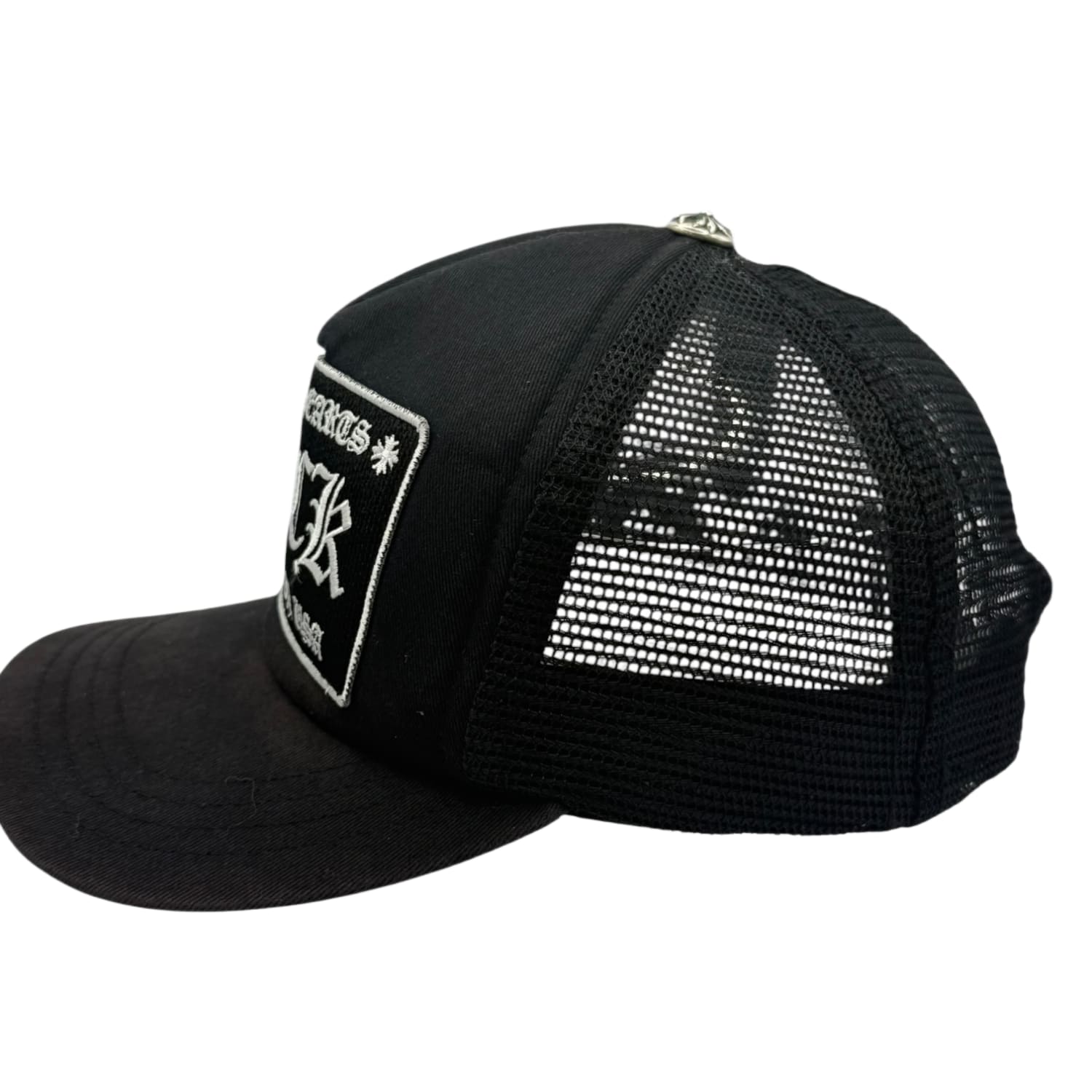 Chrome Hearts FUCK Hollywood Trucker Hat Black/Black