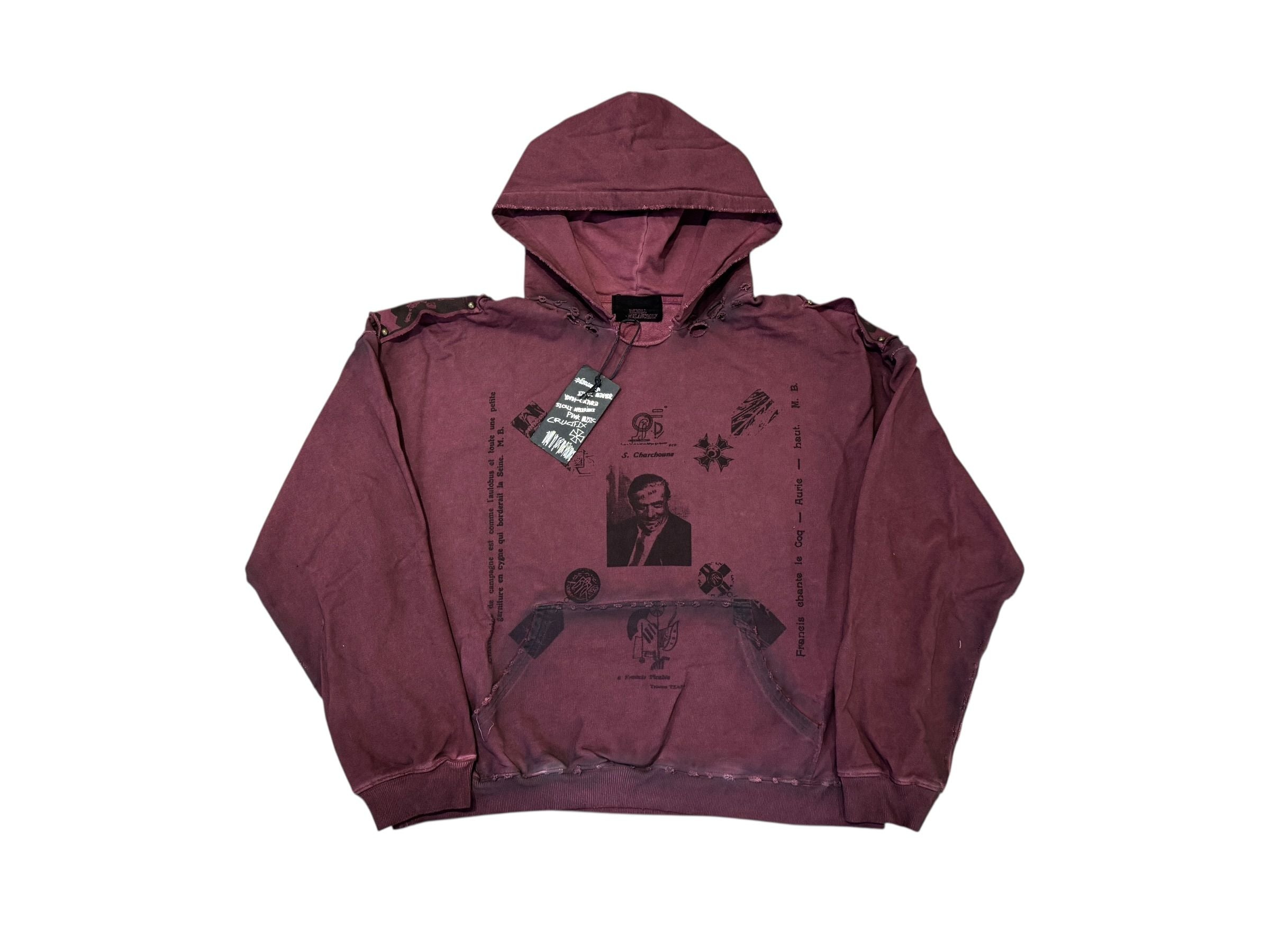 Richill Melancholy Nationalist Studded Hoodie Red