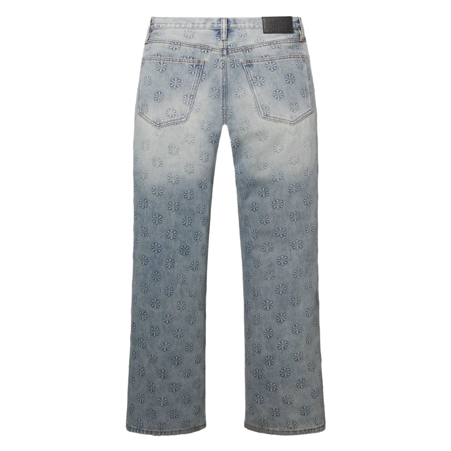 LostShdws Embossed Denim Pants Blue