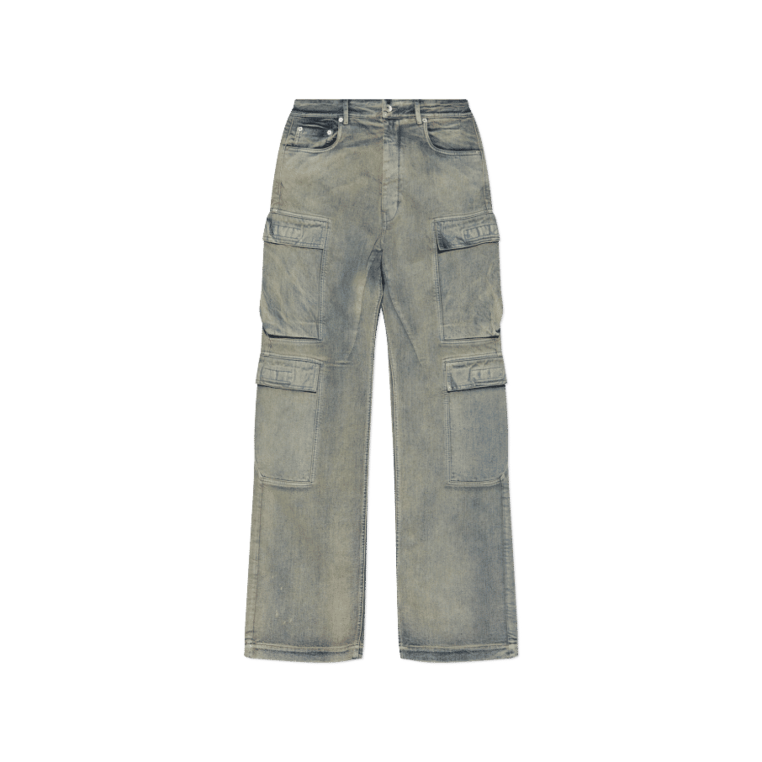 Rick Owens DRKSHDW Double Cargo Jeans Blue Faded Wash