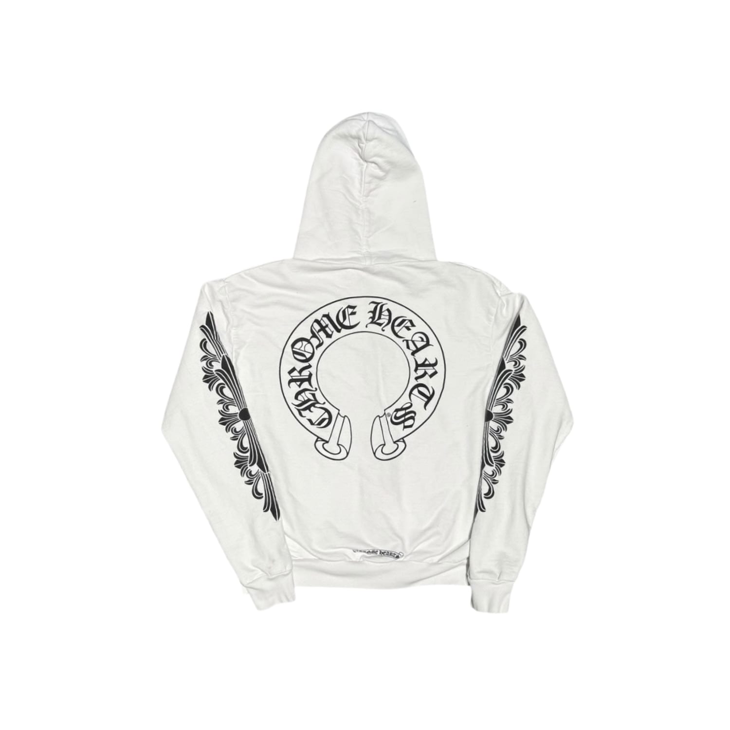 Chrome Hearts Horseshoe Floral Zip Up Hoodie White