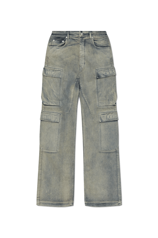 Rick Owens DRKSHDW Double Cargo Jeans Blue Faded Wash