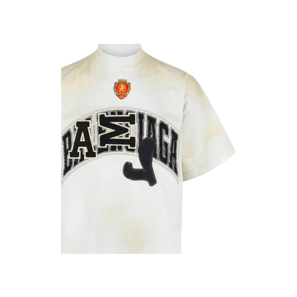 Balenciaga Oversized Embroidered Skater T shirt Dirty White