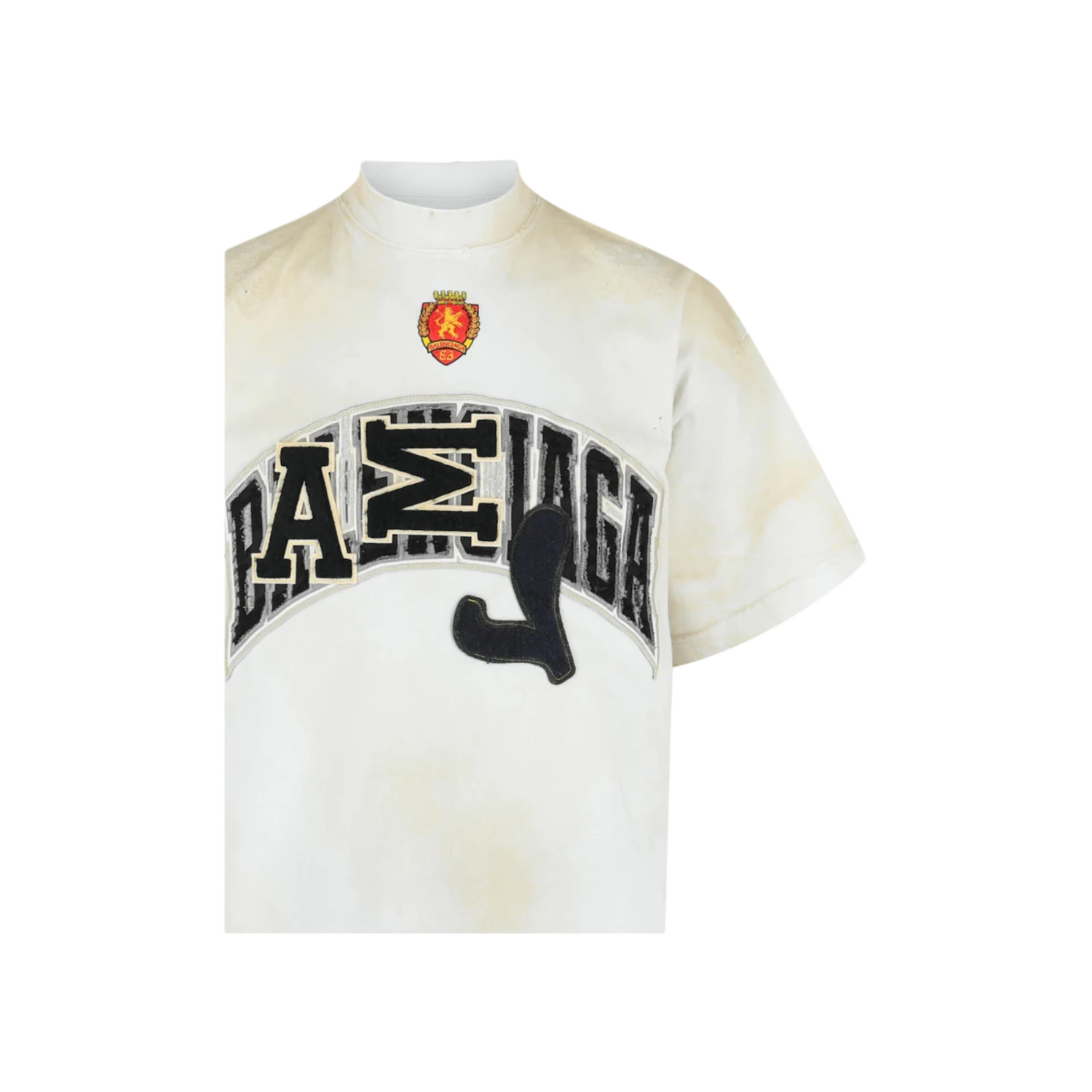 Balenciaga Oversized Embroidered Skater T shirt Dirty White