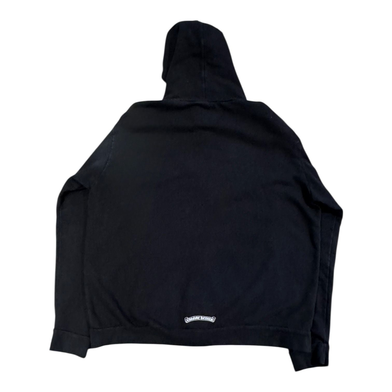 Chrome Hearts Letters Sleeve Fleece Zip Up Hoodie Black/White - Used