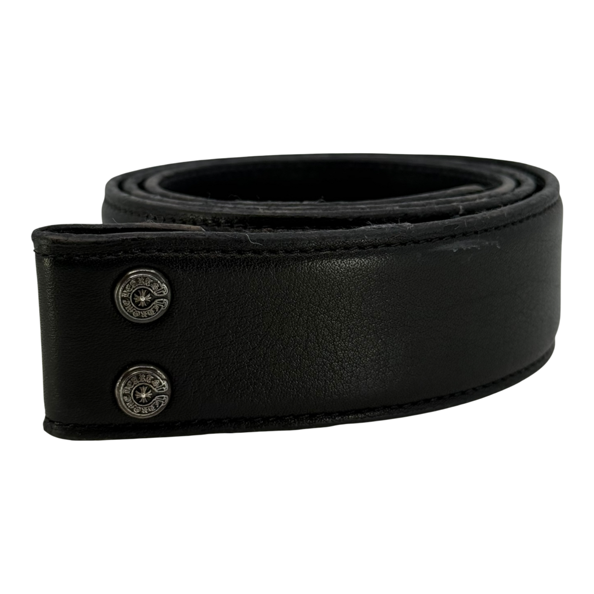 Chrome Hearts Black Leather Belt Strap - Size 32