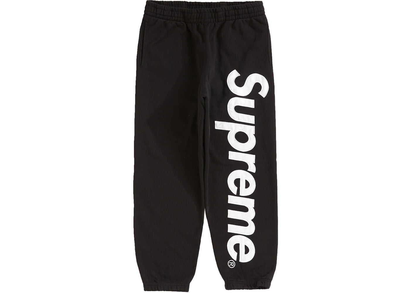 Supreme Satin Appliqué Sweatpant Black