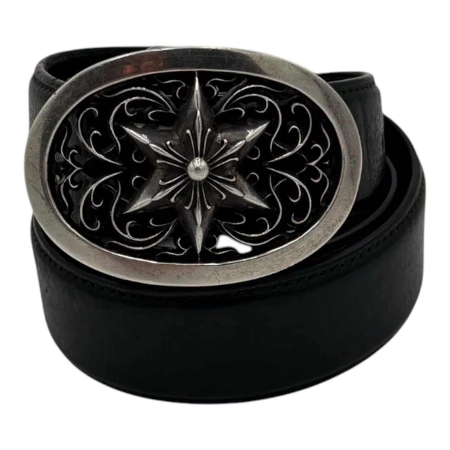 Chrome Hearts Star Oval Buckle + Belt Strap 1.5 Inches