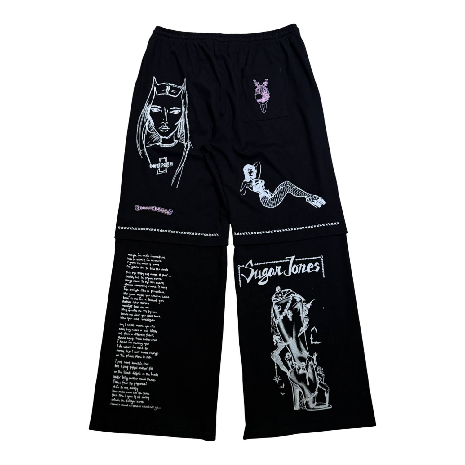 Chrome Hearts JJS Deadly Doll Miami Exclusive Black Pants
