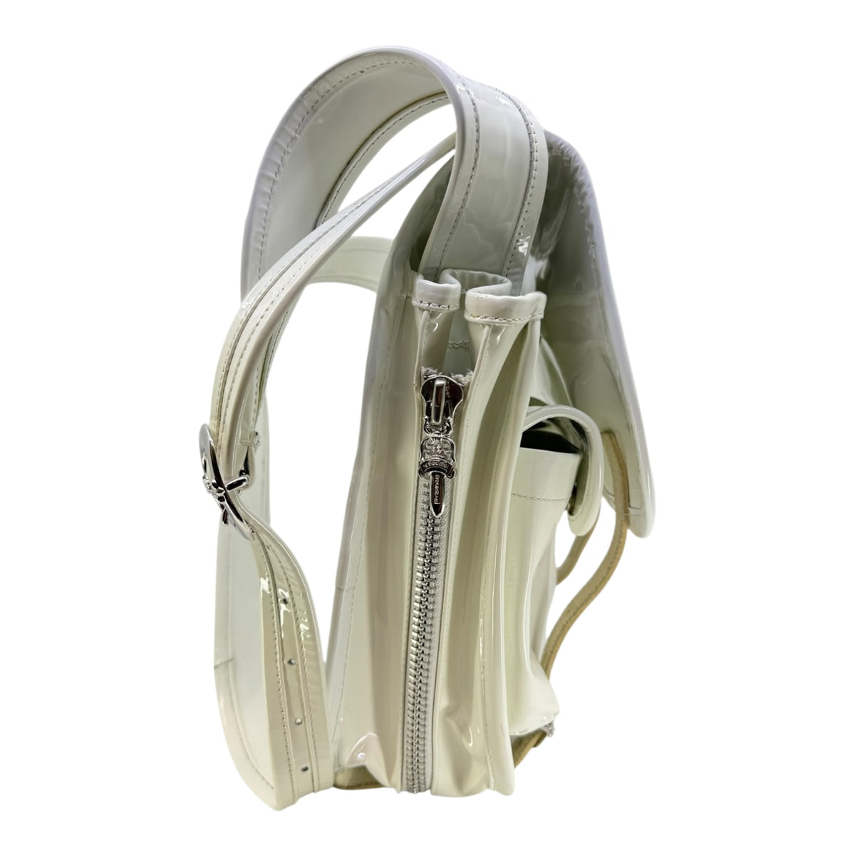 Chrome Hearts Multicolor Patent Leather Cross Patch Messenger Bag White
