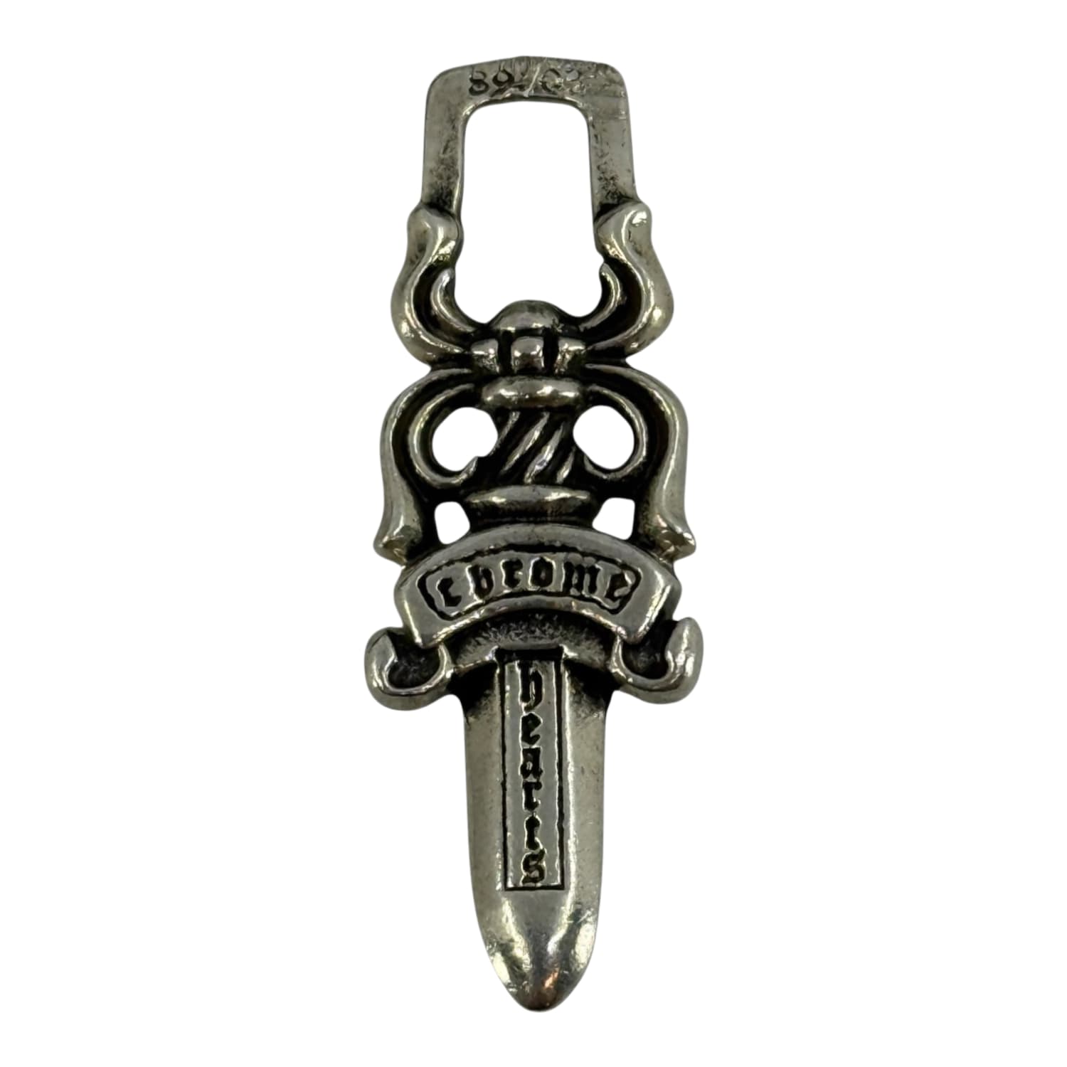 Chrome Hearts Silver Dagger Zip Pendant (Square)