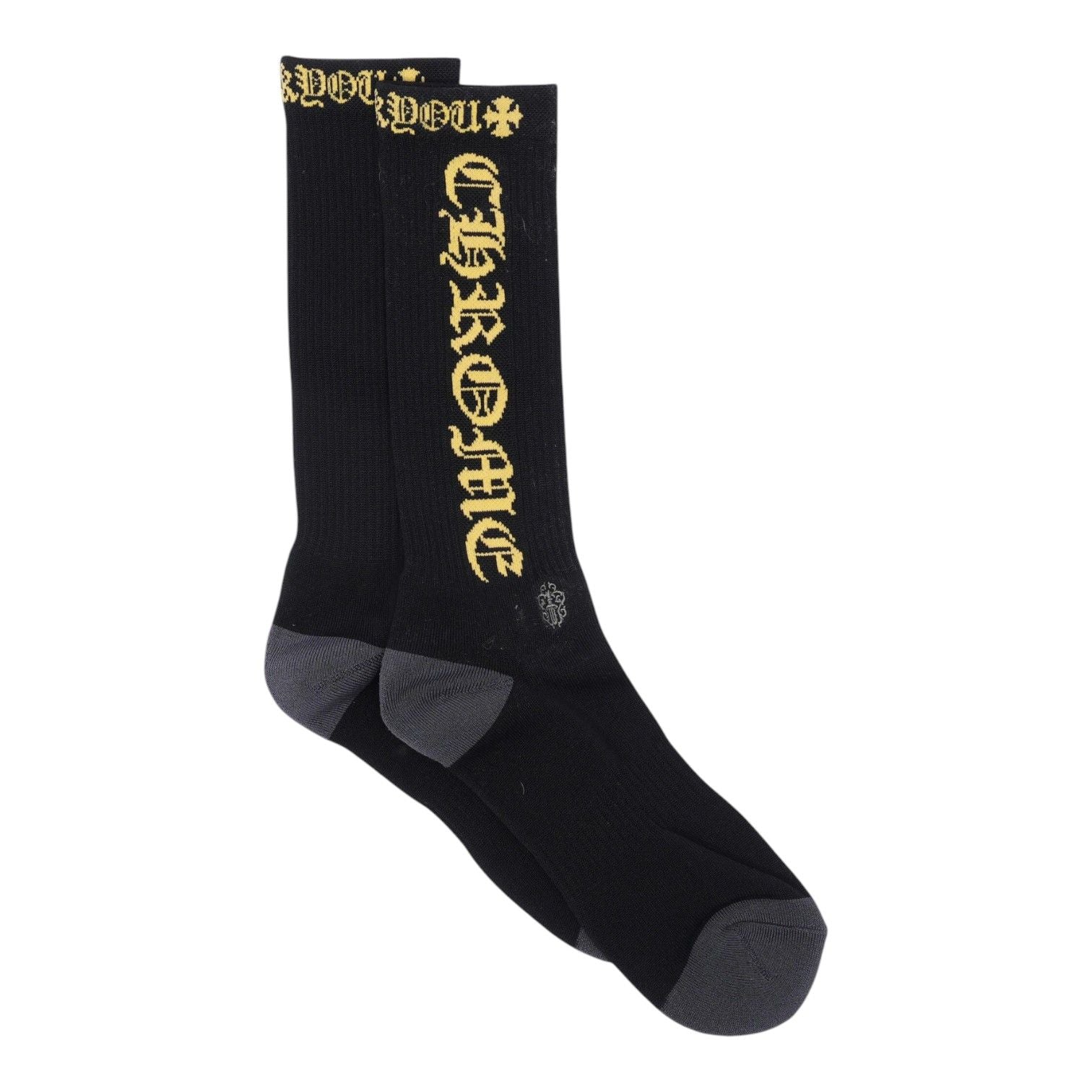 Chrome Hearts Fuck You Logo Socks Black Yellow