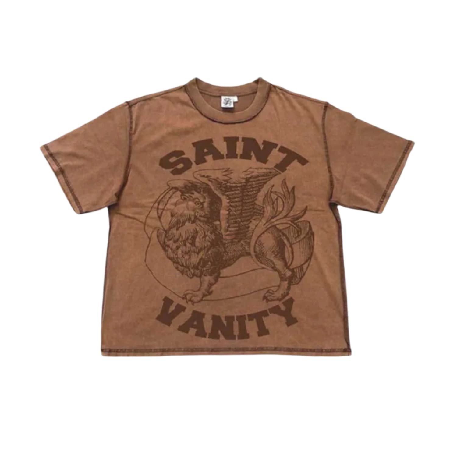 Saint Vanity Griffin T-Shirt Brown