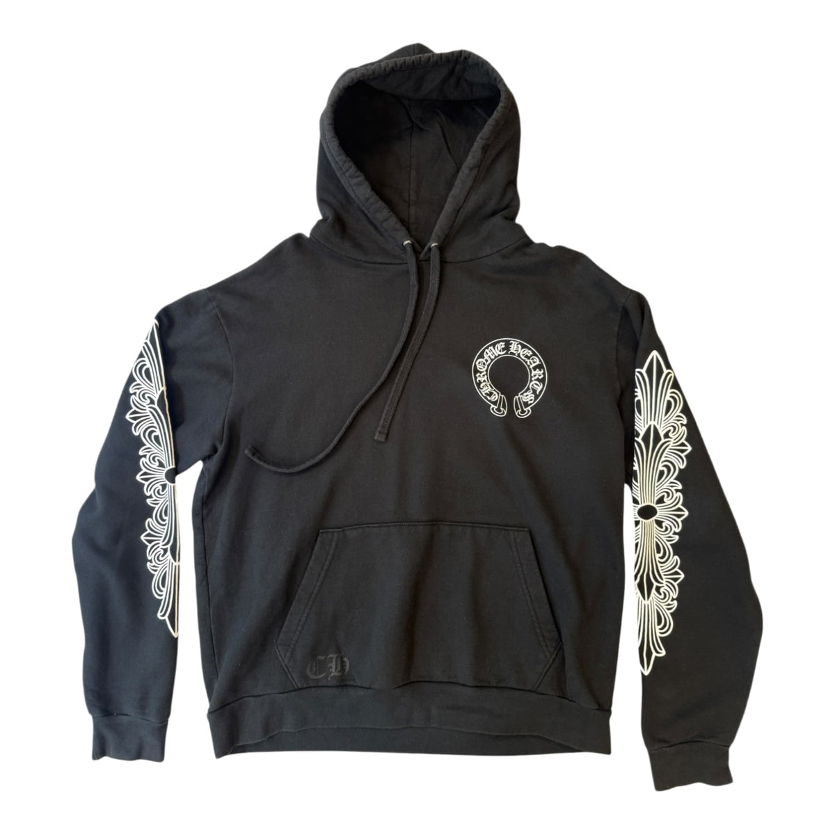 Chrome Hearts Horse Shoe Floral Hoodie Black
