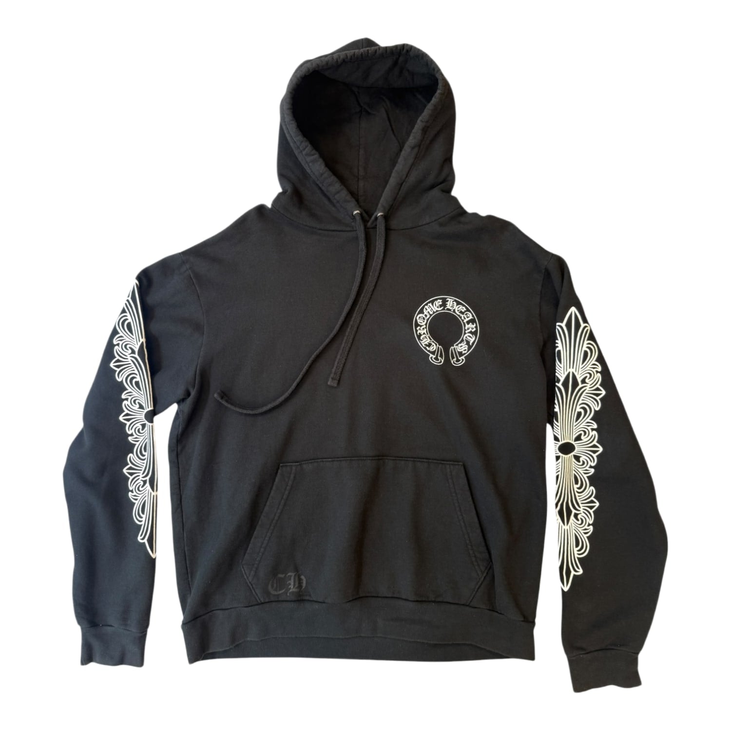 Chrome Hearts Horse Shoe Floral Hoodie Black