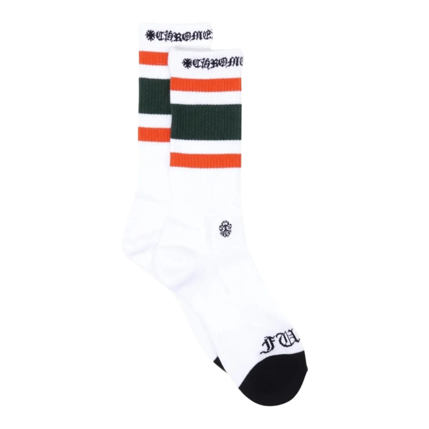 Chrome Hearts Sport Striped Socks White/Green/Orange