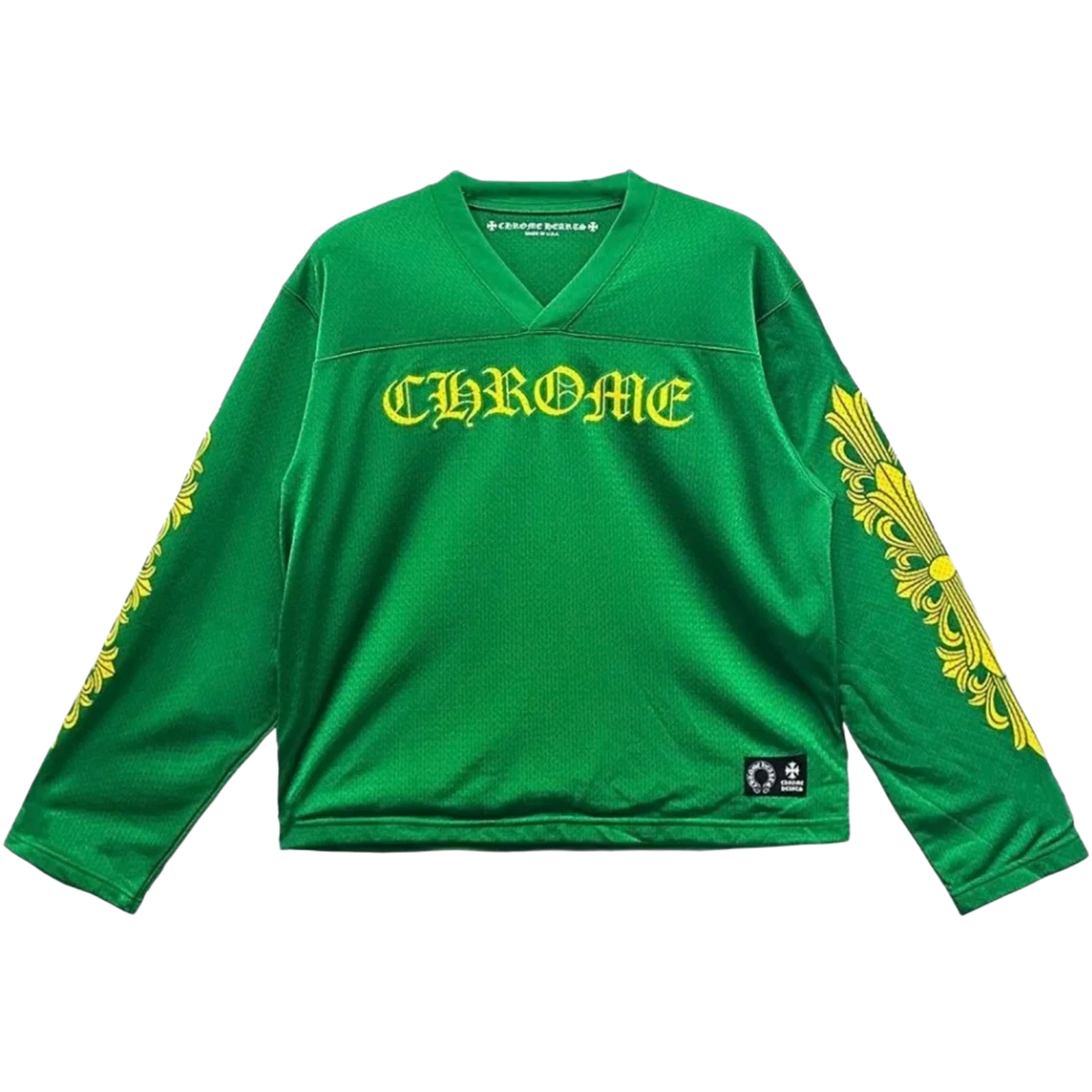 Chrome Hearts Sports Mesh Warm Up Jersey Green/Yellow