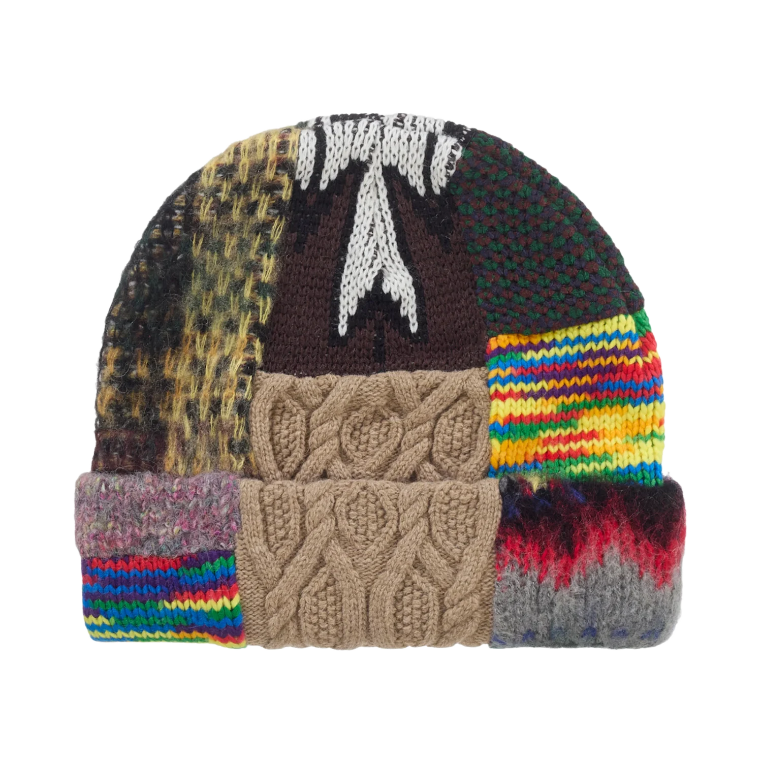 Supreme Patchwork Beanie Brown