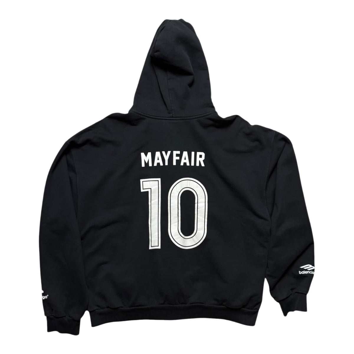 Balenciaga Soccer Zip Up Hoodie Black