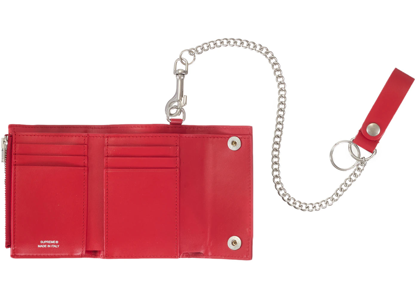 Supreme Leather Chain Wallet (SS26) Red