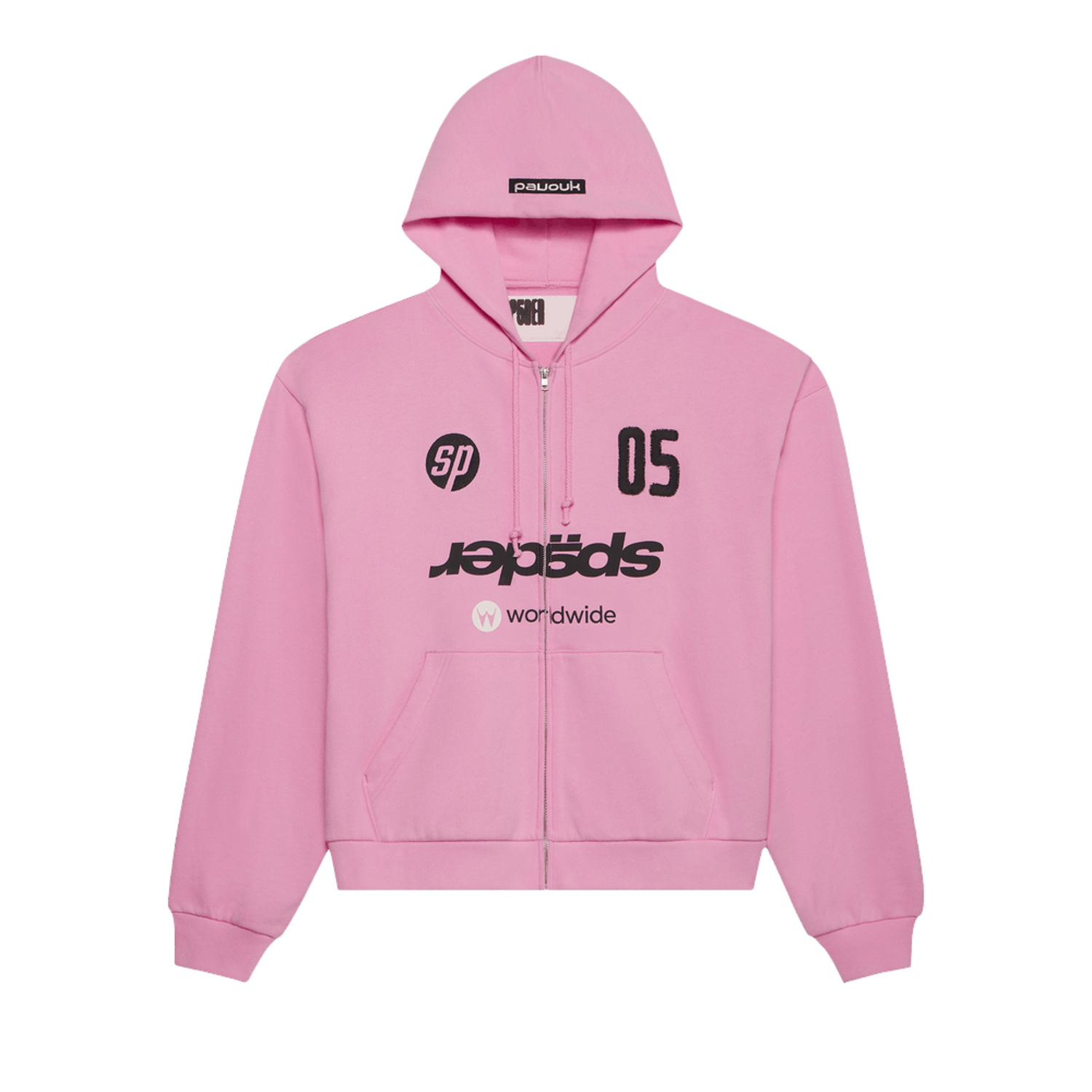 Sp5der Global Web Zip Hoodie Pink