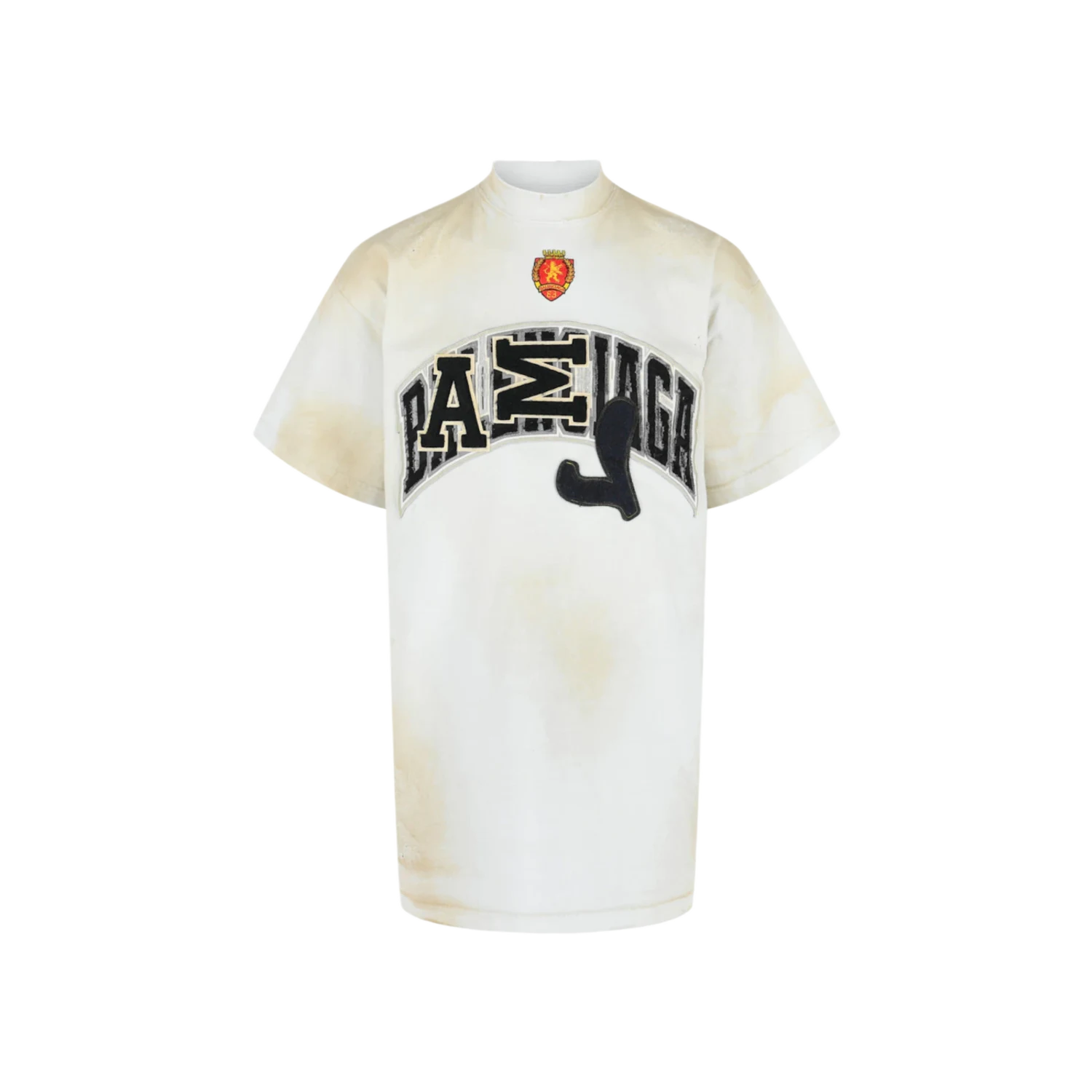 Balenciaga Oversized Embroidered Skater T shirt Dirty White