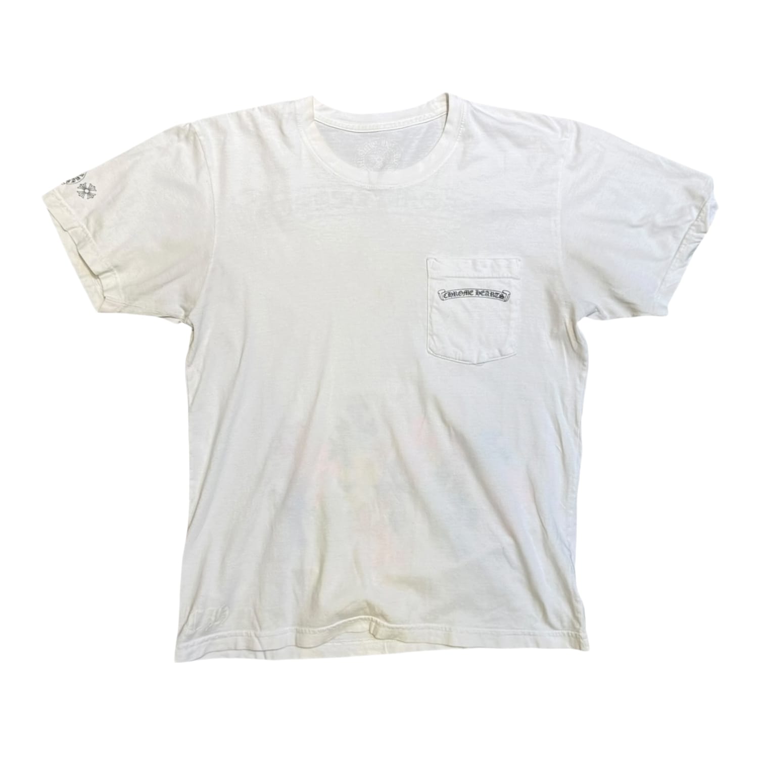 Chrome Hearts Multicolor Cemetery Cross Scroll T-Shirt White