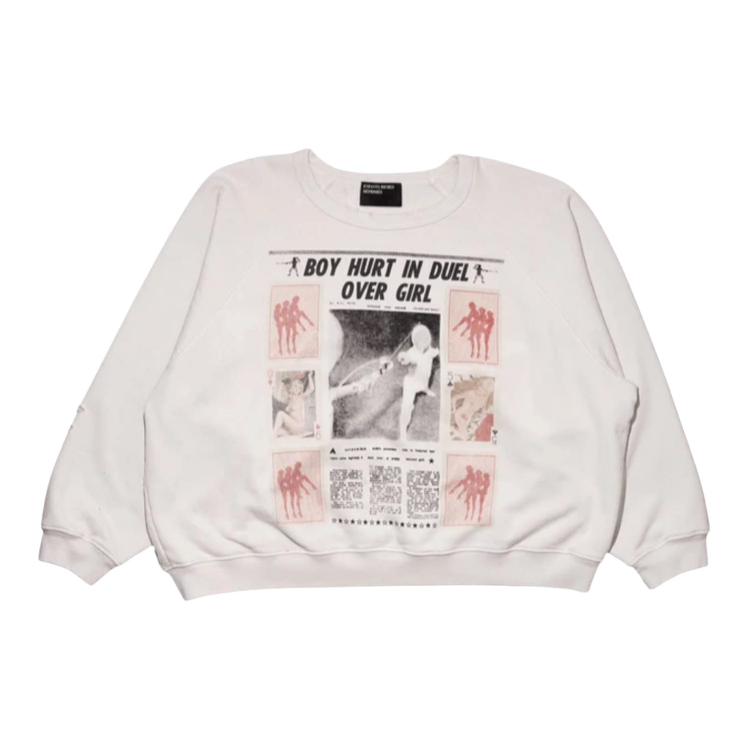 Enfants Riches Déprimés Boy Hurt In Duel Raglan Crewneck Worn White