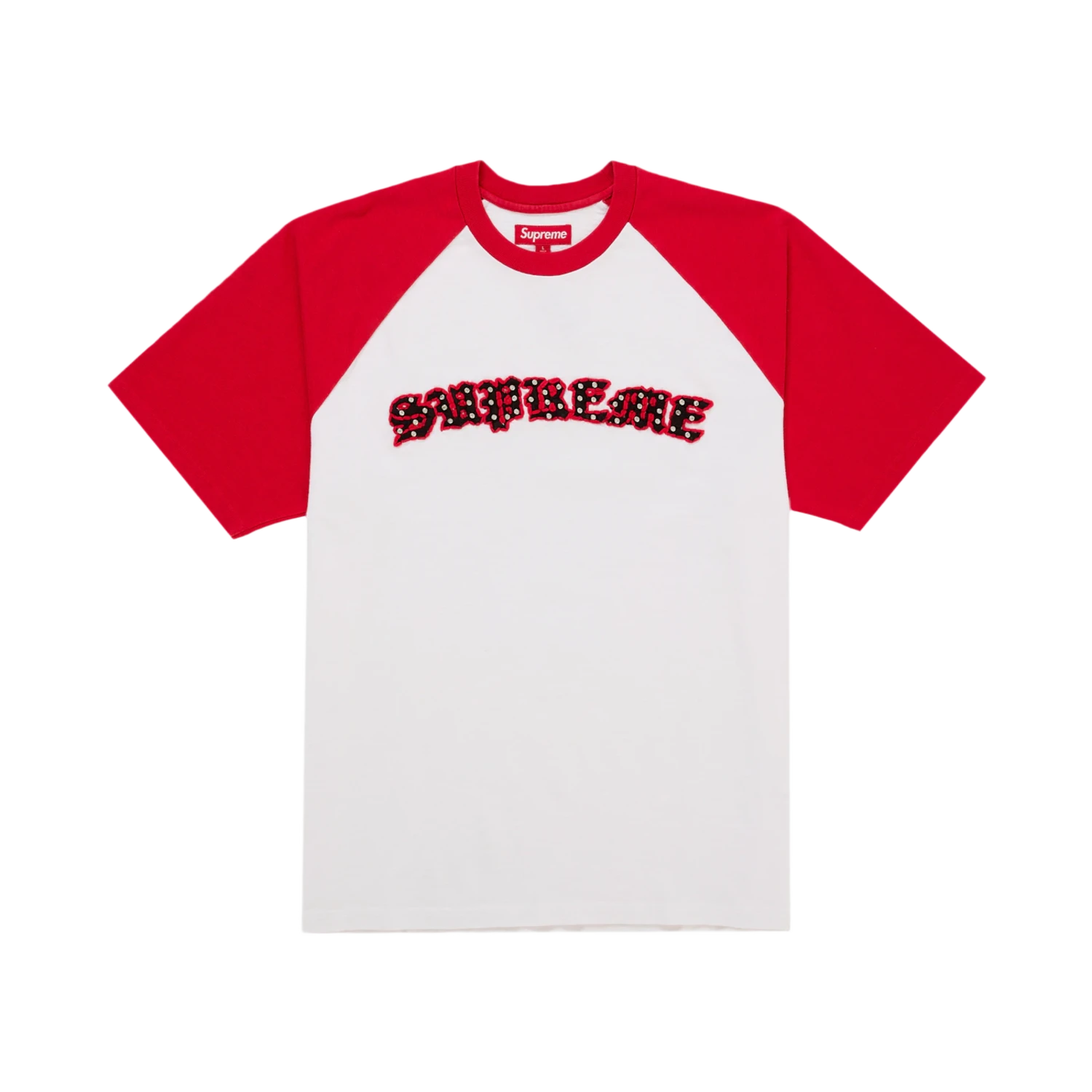 Supreme Rhinestone Raglan S/S Top White
