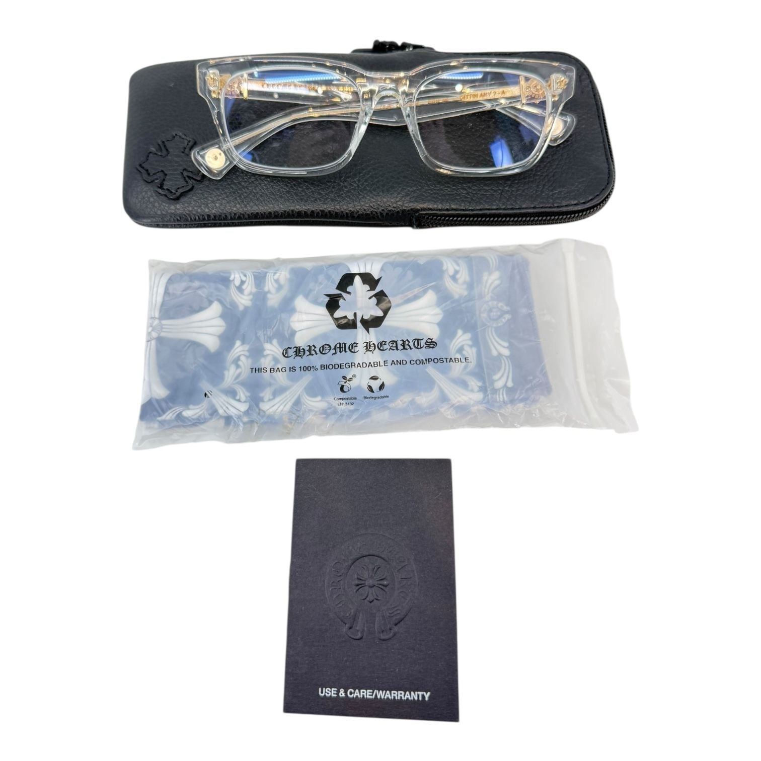 Chrome Hearts Gittin Any? Crystal/18k Gold Plated Glasses