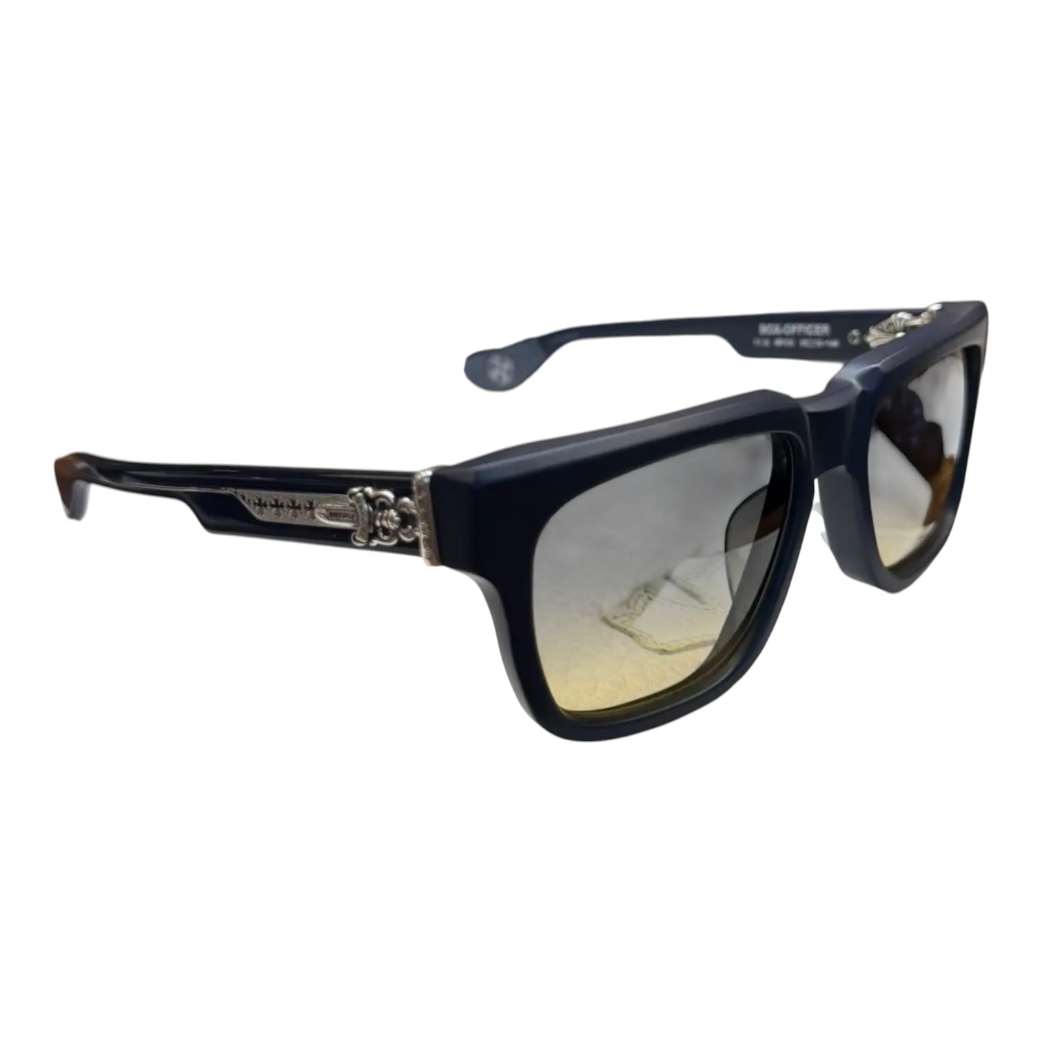 Chrome Hearts Box Officer Matte Peacock Blue/Silver Sunglasses