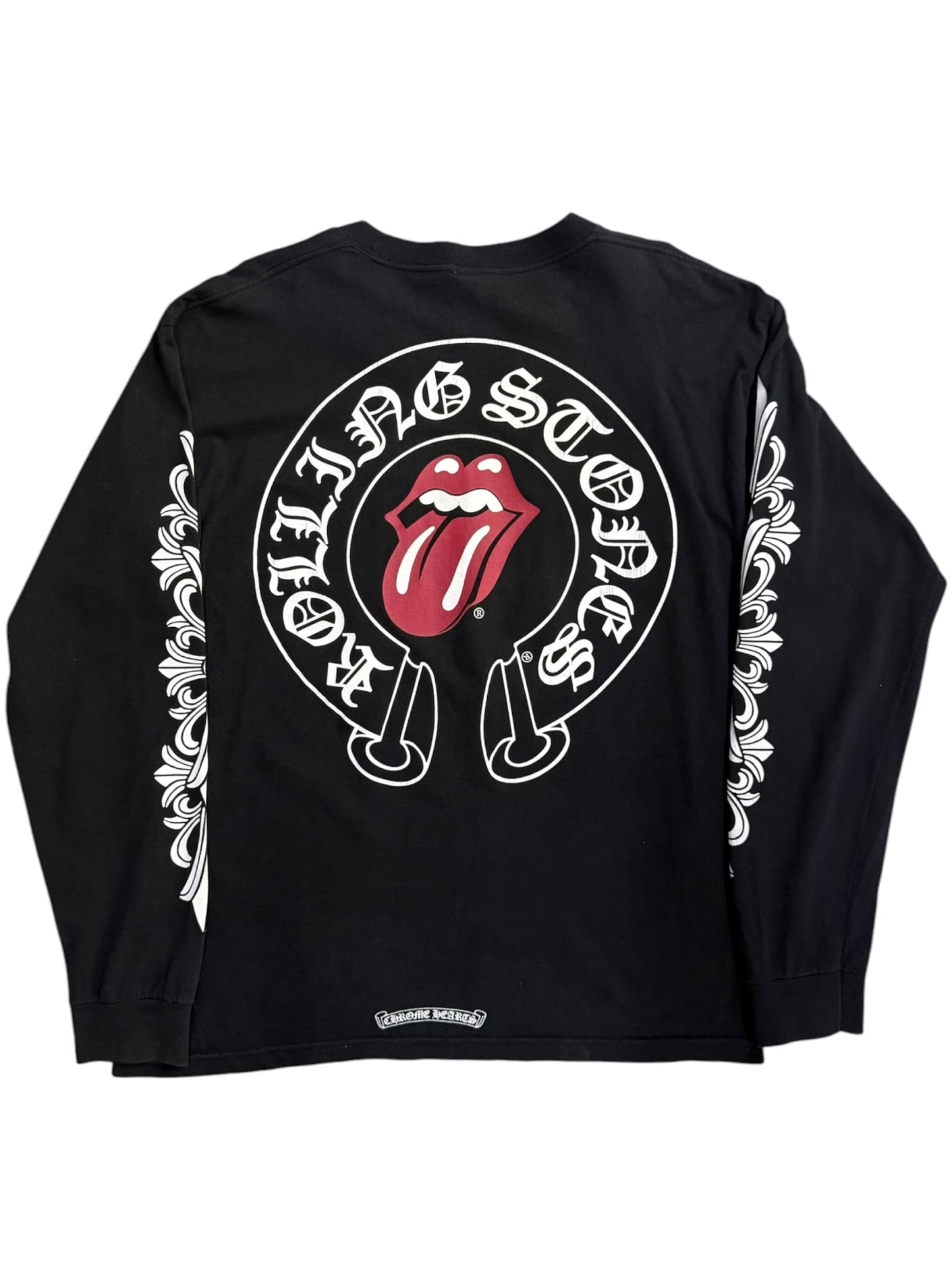 Chrome Hearts Vintage Rolling Stones Floral L/S T-Shirt Black