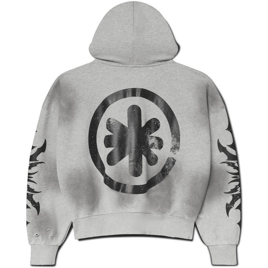 LostShdws Complex Con Exclusive Acid Wash Zip Up Hoodie Grey