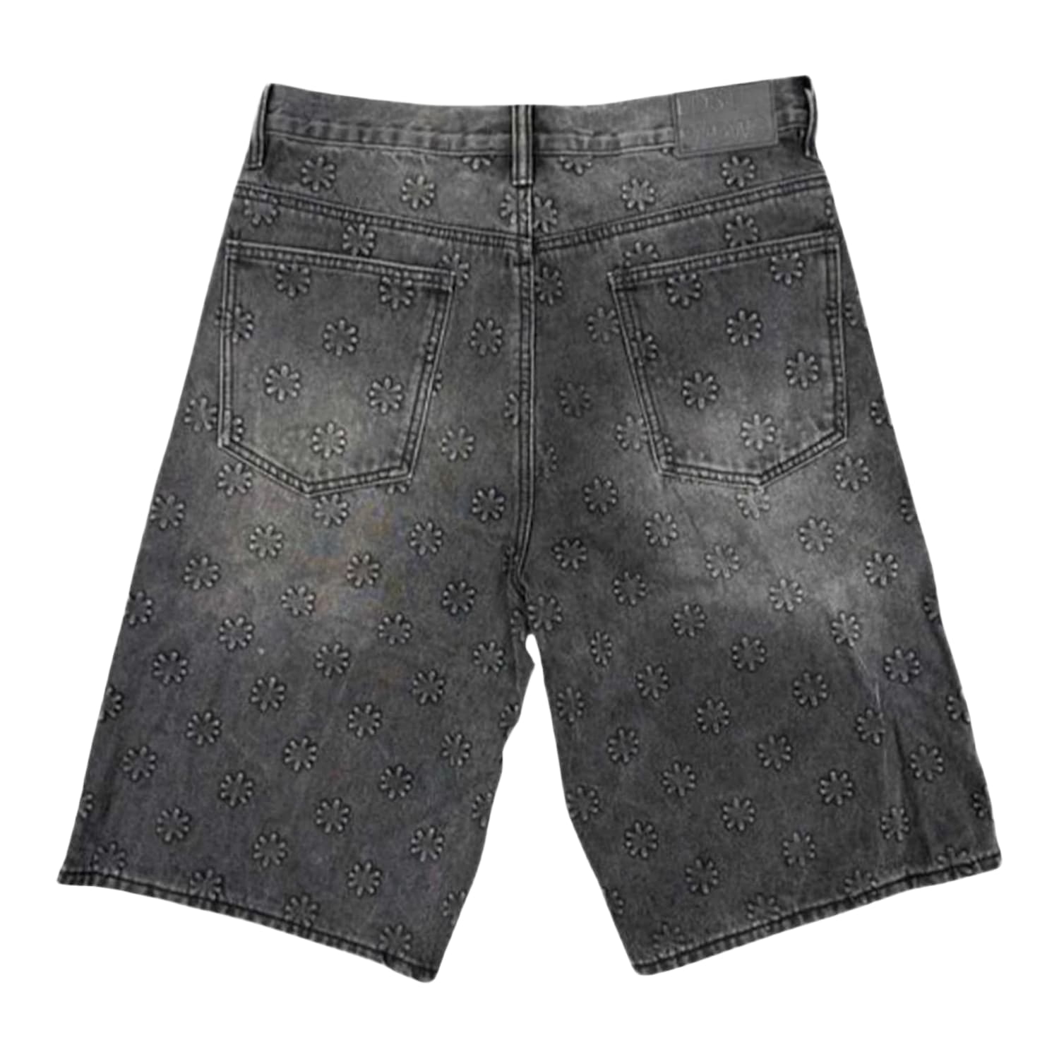 LostShdws Embossed Jean Shorts Black