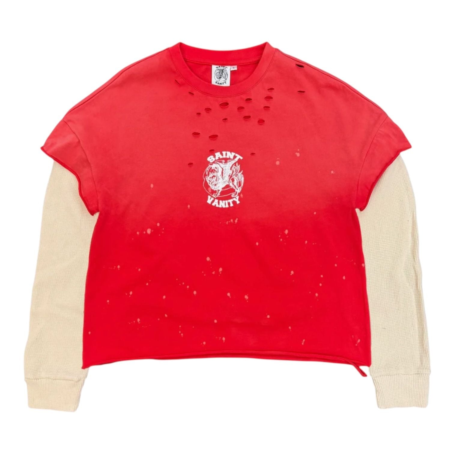 Saint Vanity Cutoff Layered Thermal L/S Tee Red