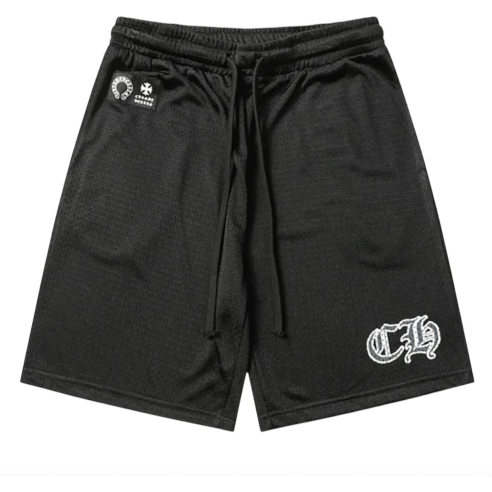 Chrome Hearts Sports Mesh Varsity Shorts Black