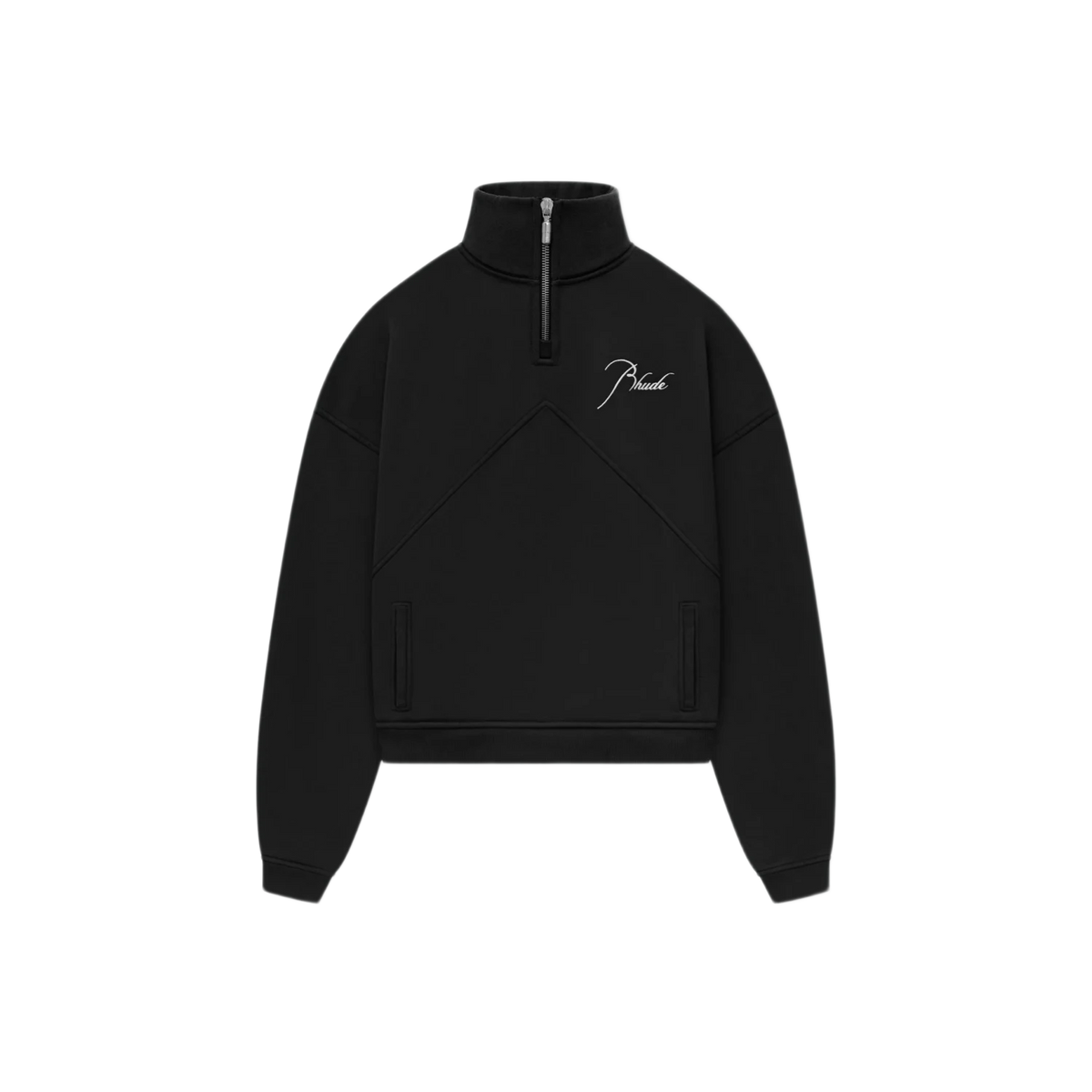 Rhude Classique Quarter Zip-Black/ White