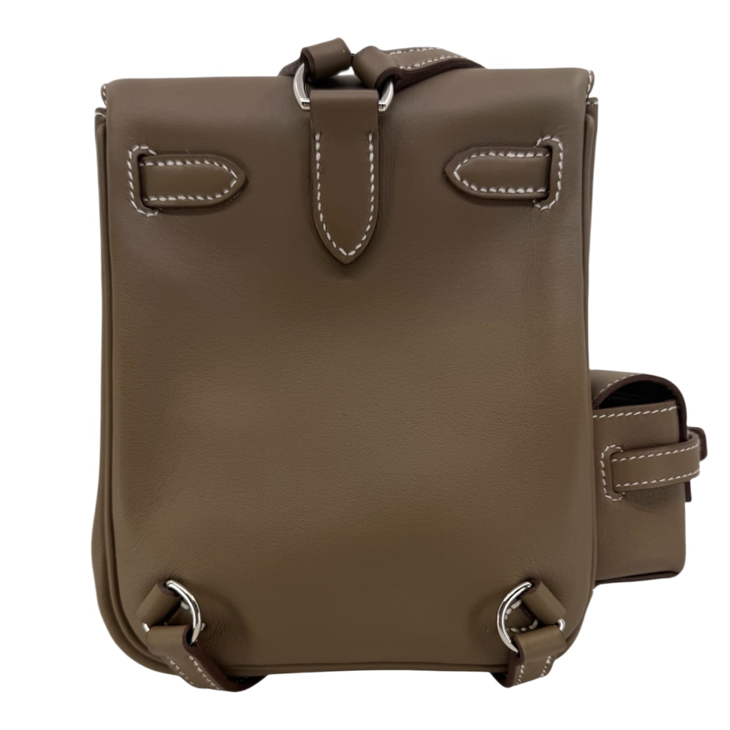 Hermes Mini Kelly Jump Backpack Etoupe Swift with Palladium Hardware