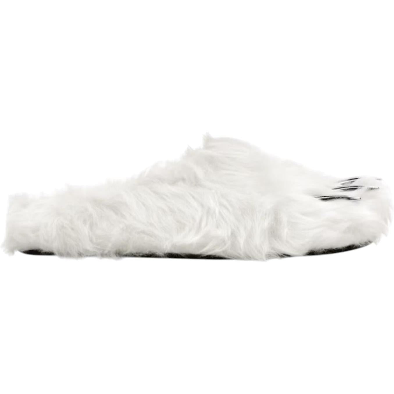 Bravest Studios Bear Claw Mule Slippers White