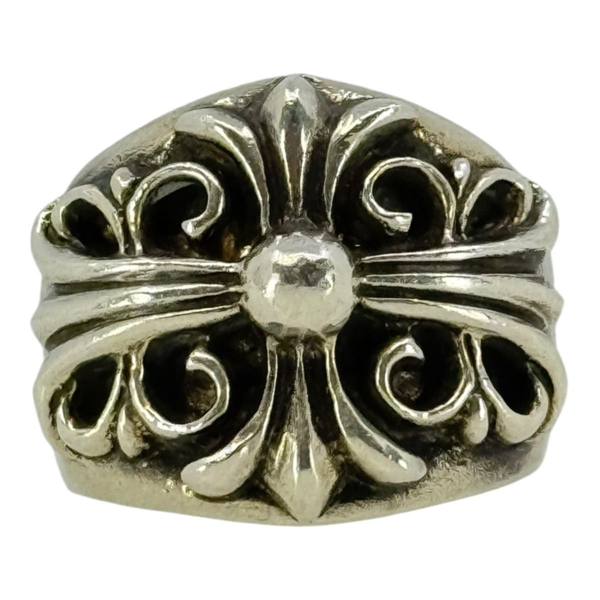 Chrome Hearts Silver Oval Keeper Ring - Size 9