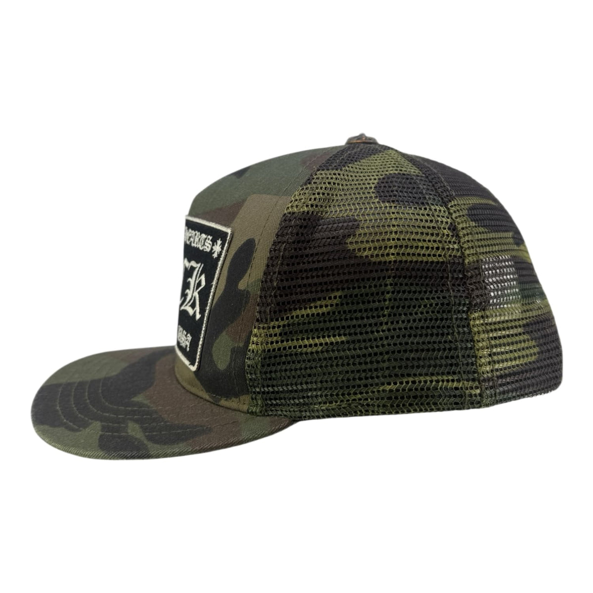 Chrome Hearts FUCK Hollywood Trucker Hat Camo