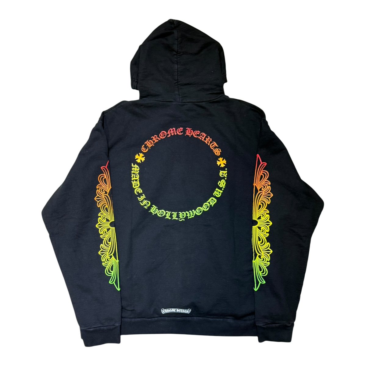 Chrome Hearts Floral Sleeve Gradient Made In Hollywood Hoodie Black/Gradient