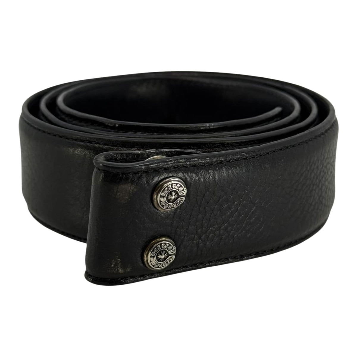 Chrome Hearts Black Leather Belt Strap - Size 32