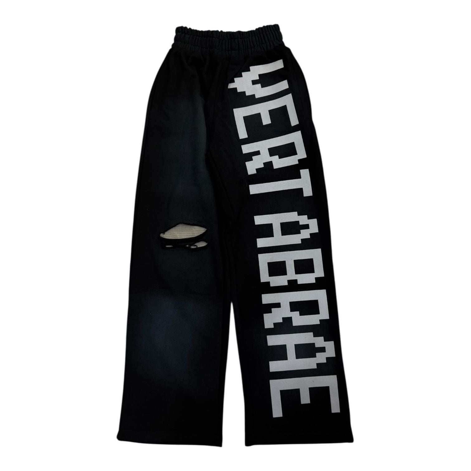 Vertabrae C2 Baggy Distressed Sweatpants Black