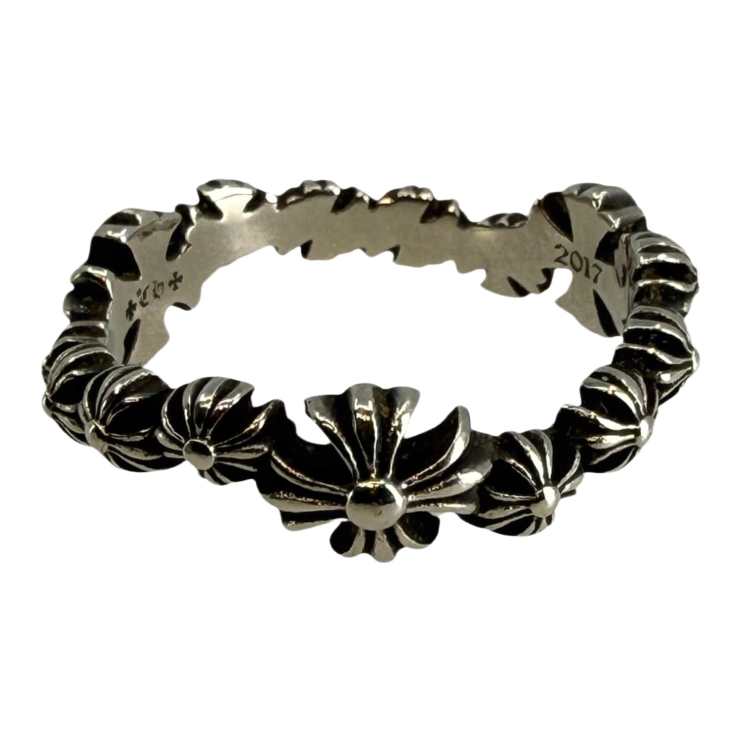 Chrome Hearts Silver Plus Wave Ring - US Size 7